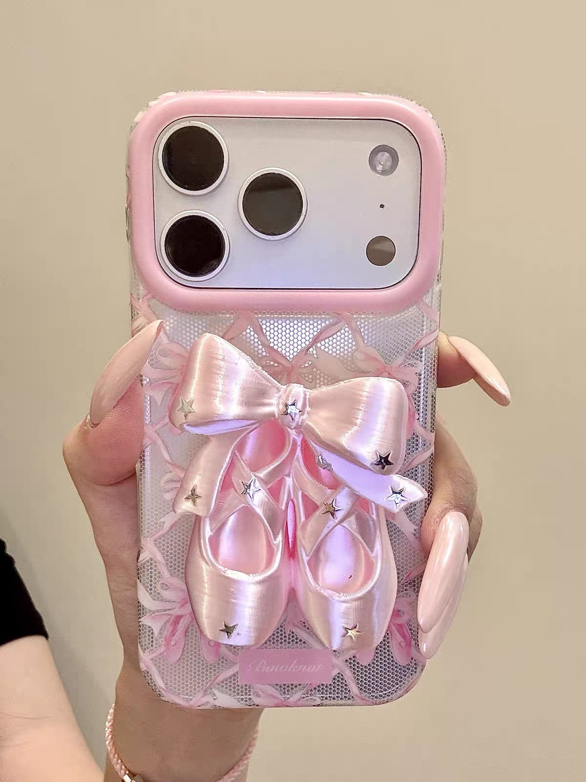 Pink Lace-Soled Ballet Bow Shoe Phone Case#678