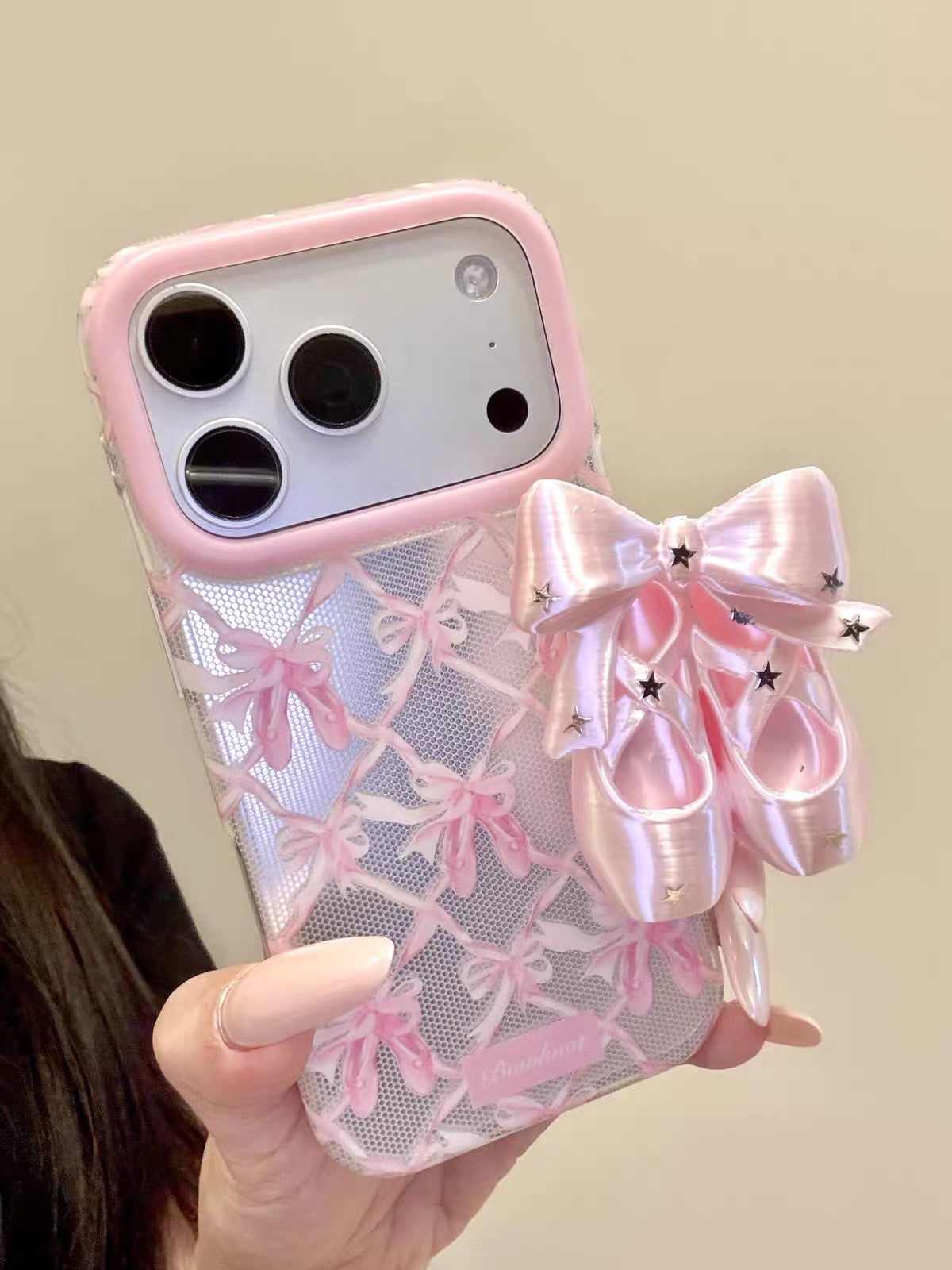 Pink Lace-Soled Ballet Bow Shoe Phone Case#678