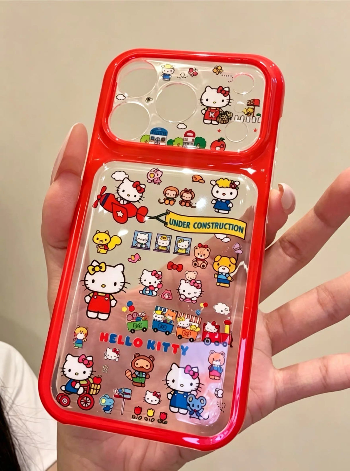 Hello Kitty Red Border Clear Phone Case #681