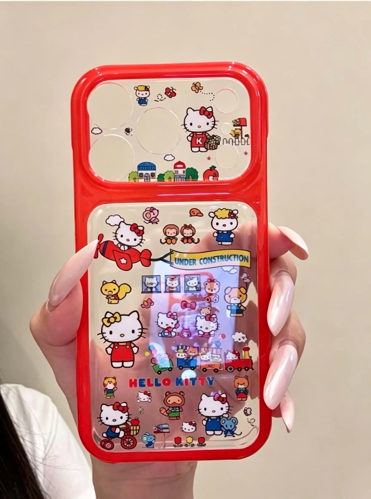 Hello Kitty Red Border Clear Phone Case #681