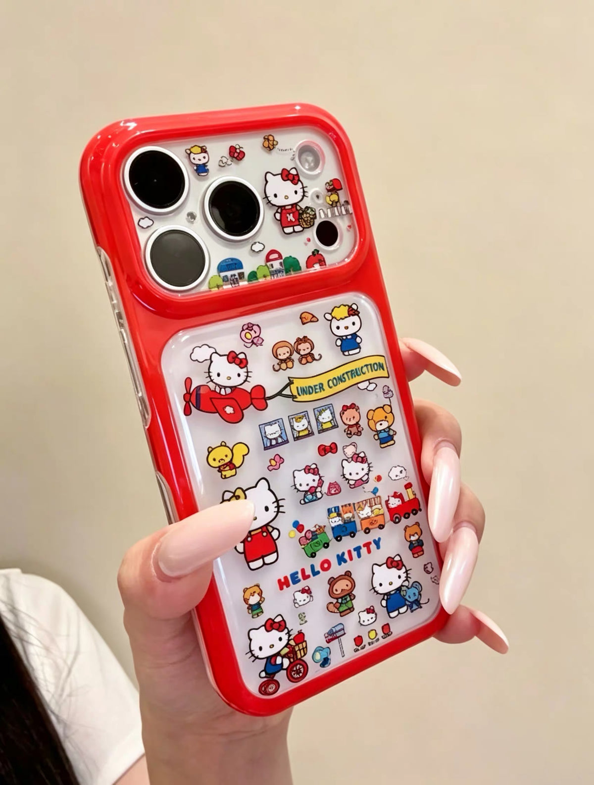 Hello Kitty Red Border Clear Phone Case #681