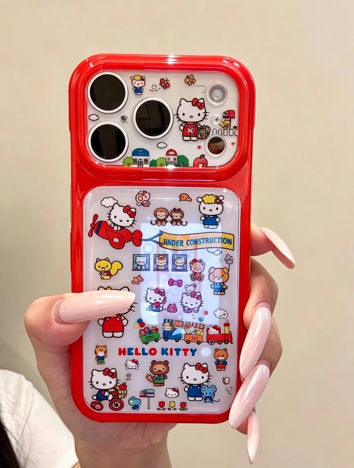 Hello Kitty Red Border Clear Phone Case #681