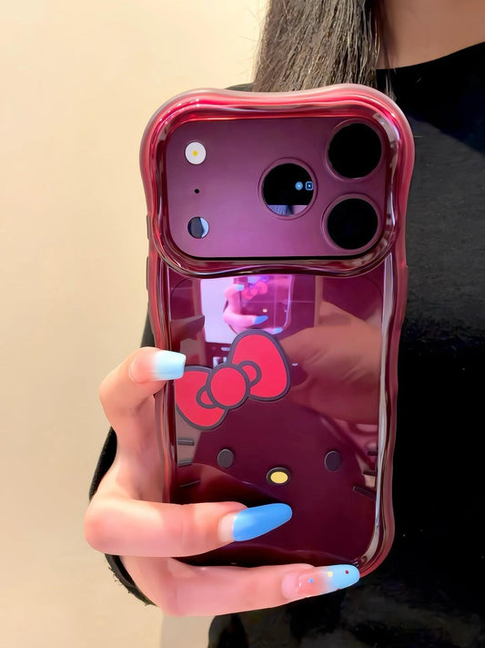 Hello Kitty Burgundy Red Wavy Border Phone Case #683