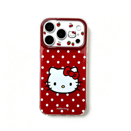 Hello Kitty Burgundy Red White Polka Dots Phone Case #693