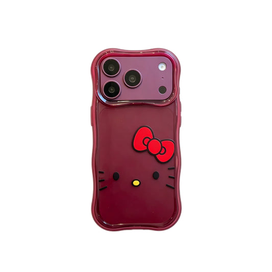 Hello Kitty Burgundy Red Wavy Border Phone Case #683