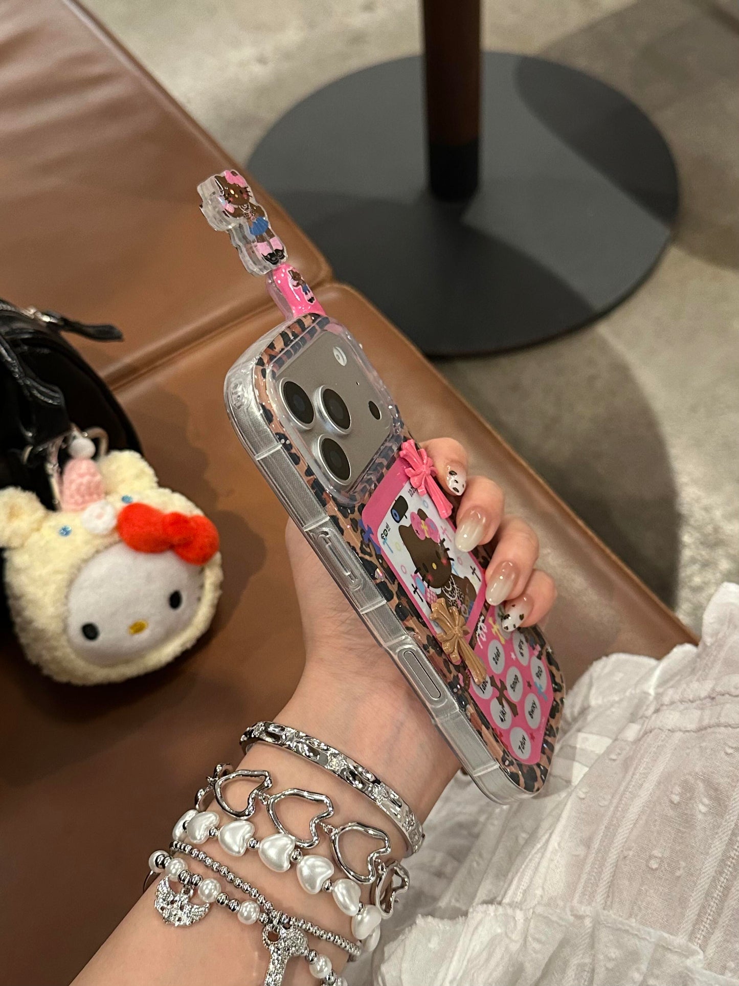 Hellokitty Leopard Print Phone Shape Retro Design Cute Kawaii Phone Case #0549