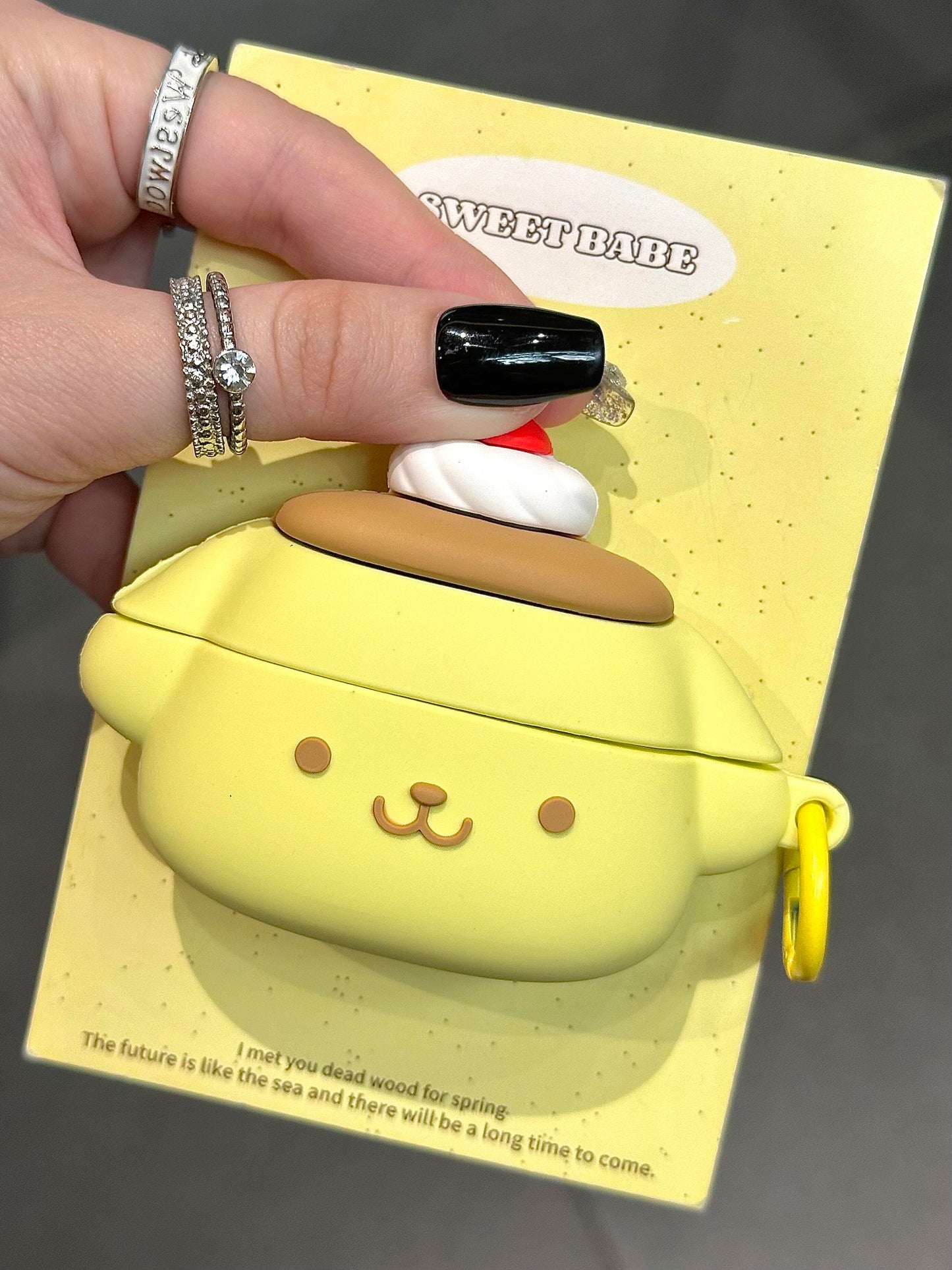 Pom Pom Purin Shape Silicone Cute Kawaii AirPods Case #0300