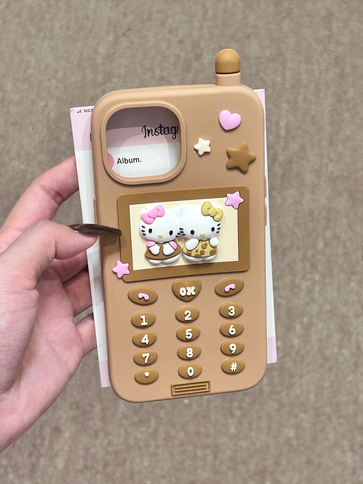 Hellokitty Brown Phone Keypads Silicone Cute Kawaii Phone Case #0129