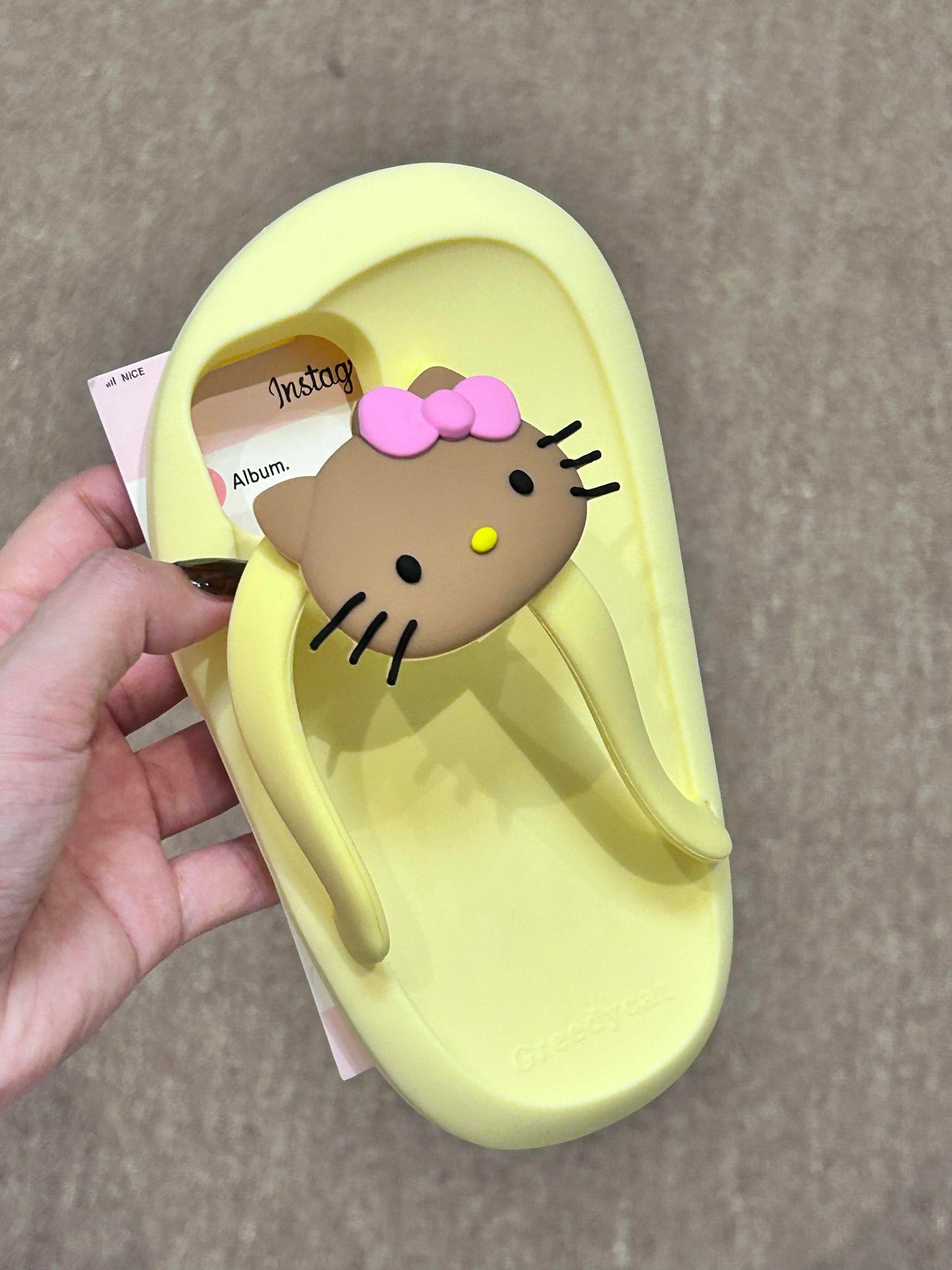 Tan Hellokitty Flip Flop Shape Silicone Cute Kawaii Phone Case #0128