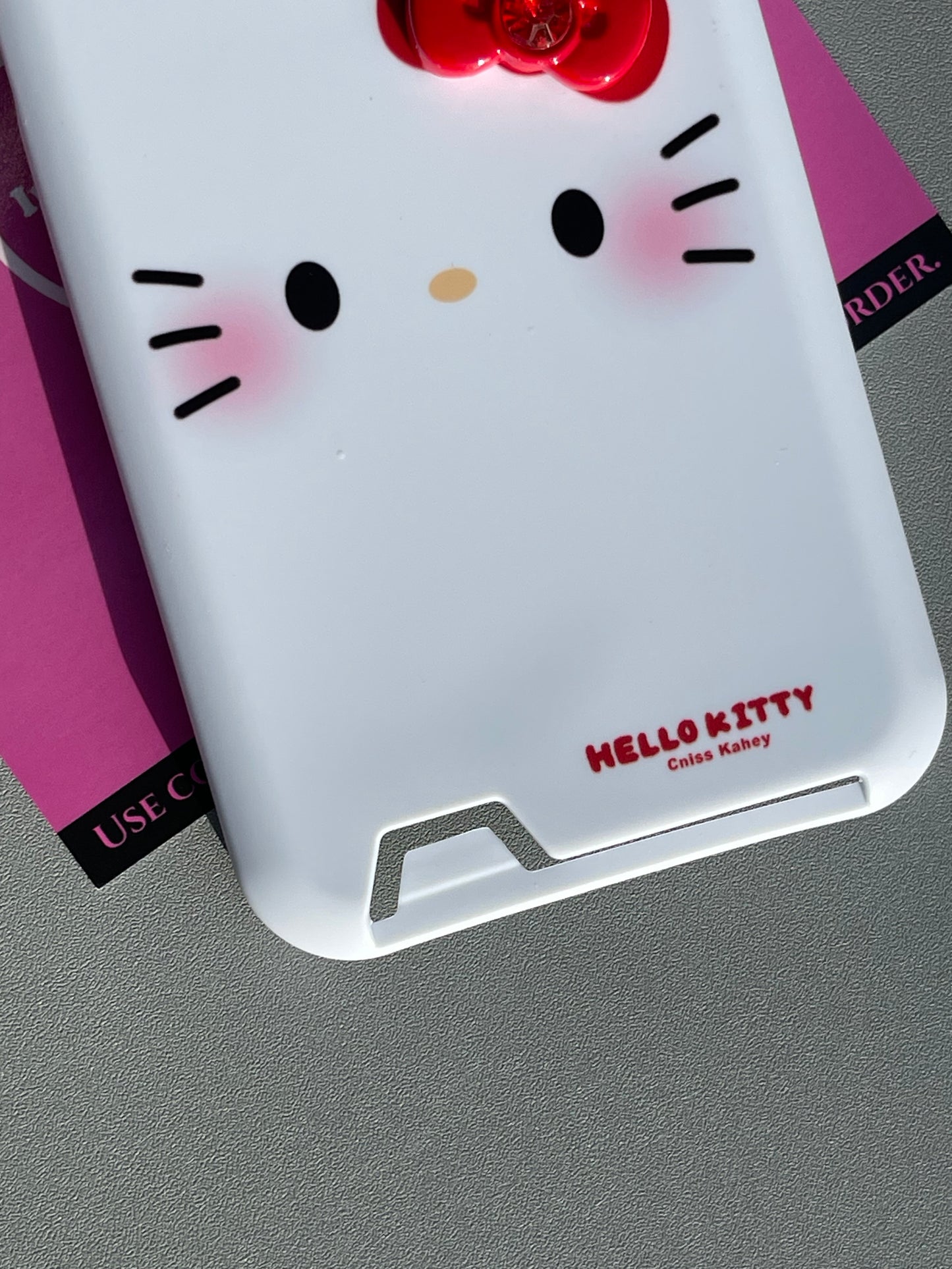 Hellokitty White 3D Bowtie Card Holder Film Case Cute Kawaii Phone Case  #0102