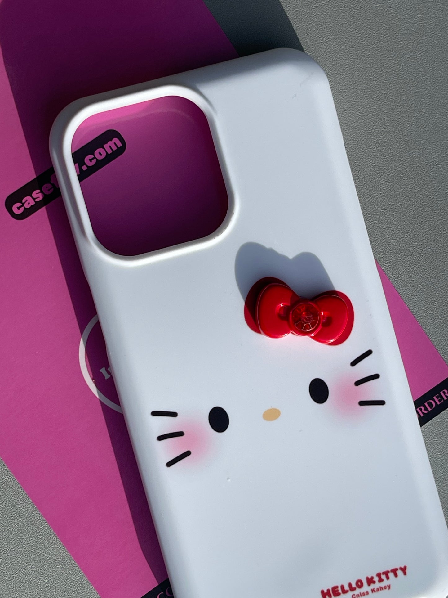 Hellokitty White 3D Bowtie Card Holder Film Case Cute Kawaii Phone Case  #0102