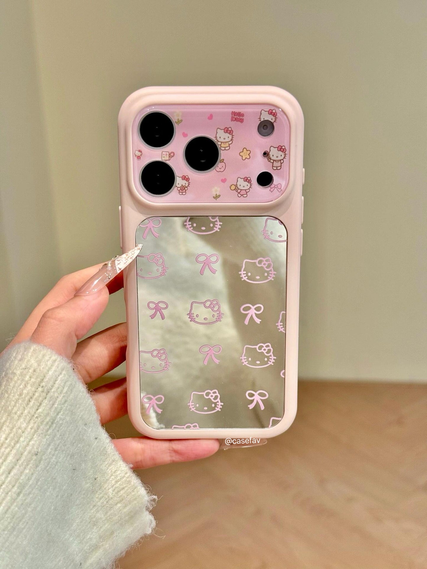 Hellokitty Pink Bow Mirror Cute Kawaii Phone Case #0591