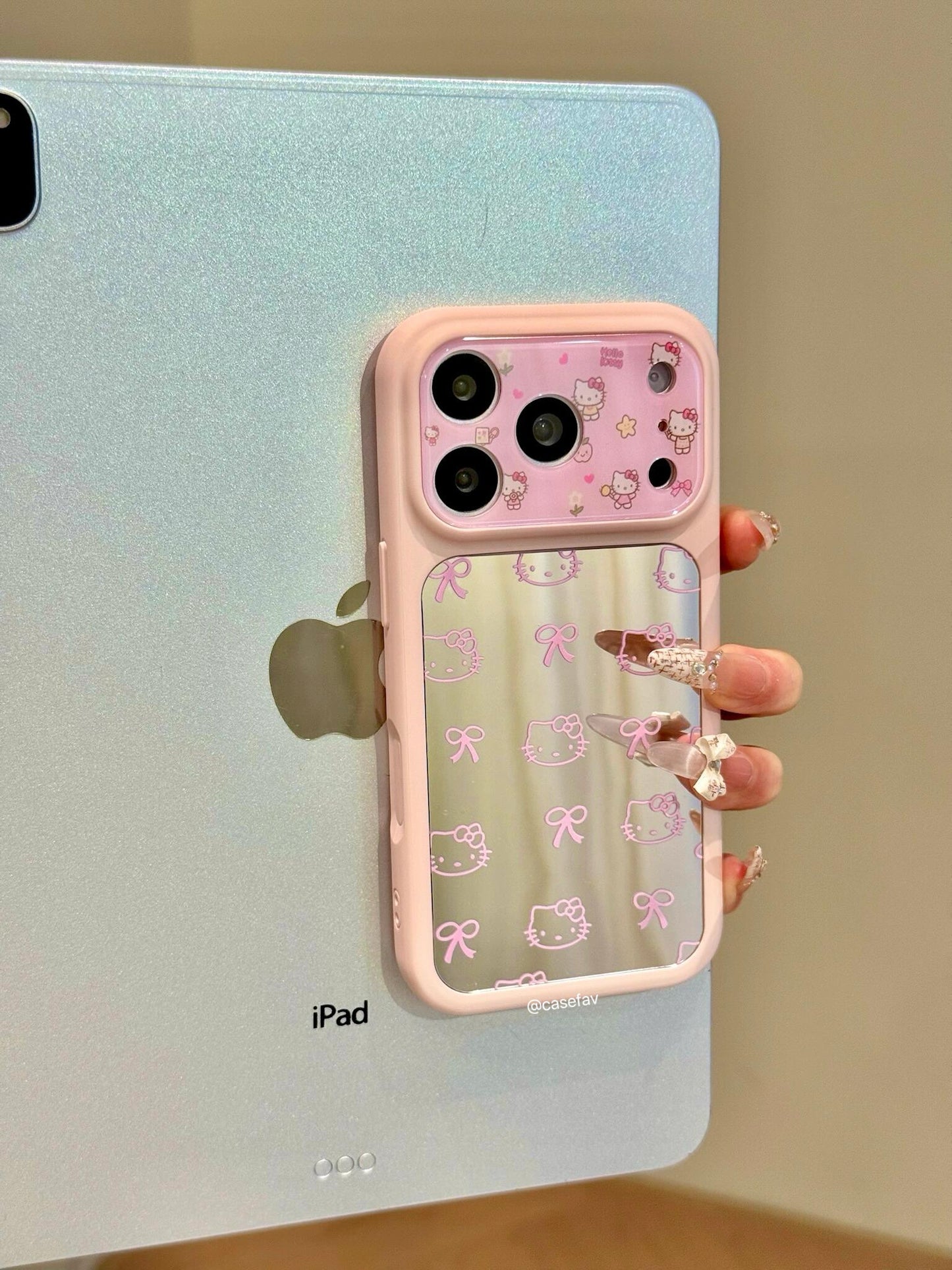Hellokitty Pink Bow Mirror Cute Kawaii Phone Case #0591