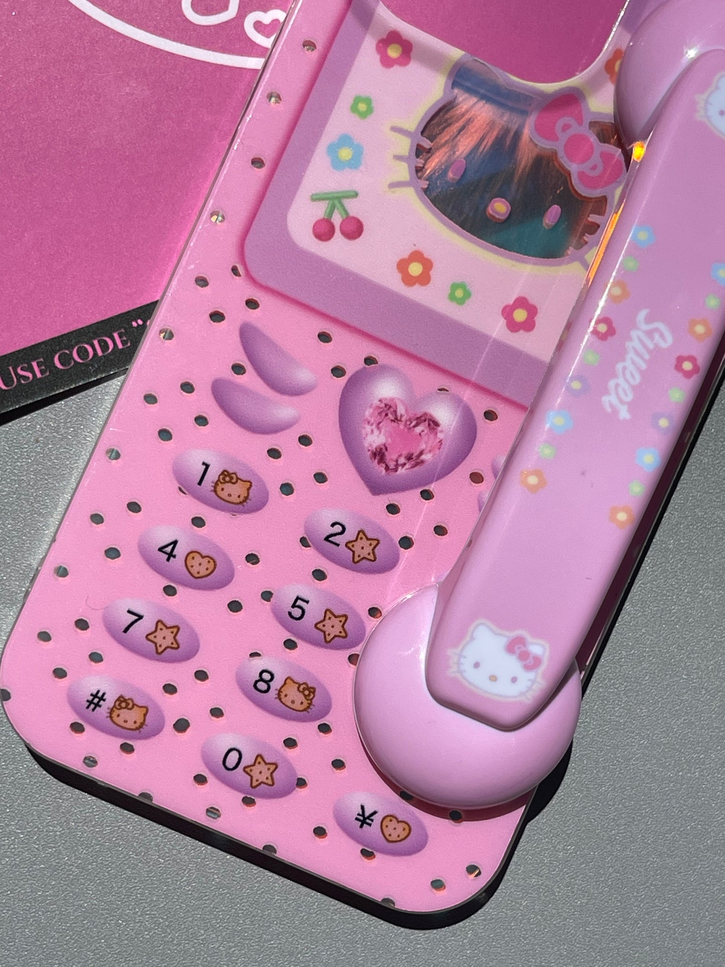 Hellokitty Pink Phone Key Pattern Phone Handle Cute Kawaii Phone Case  #0143