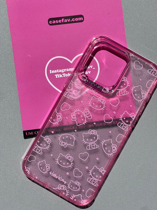 Hellokitty Pink Clear Cute Kawaii Phone Case #0144