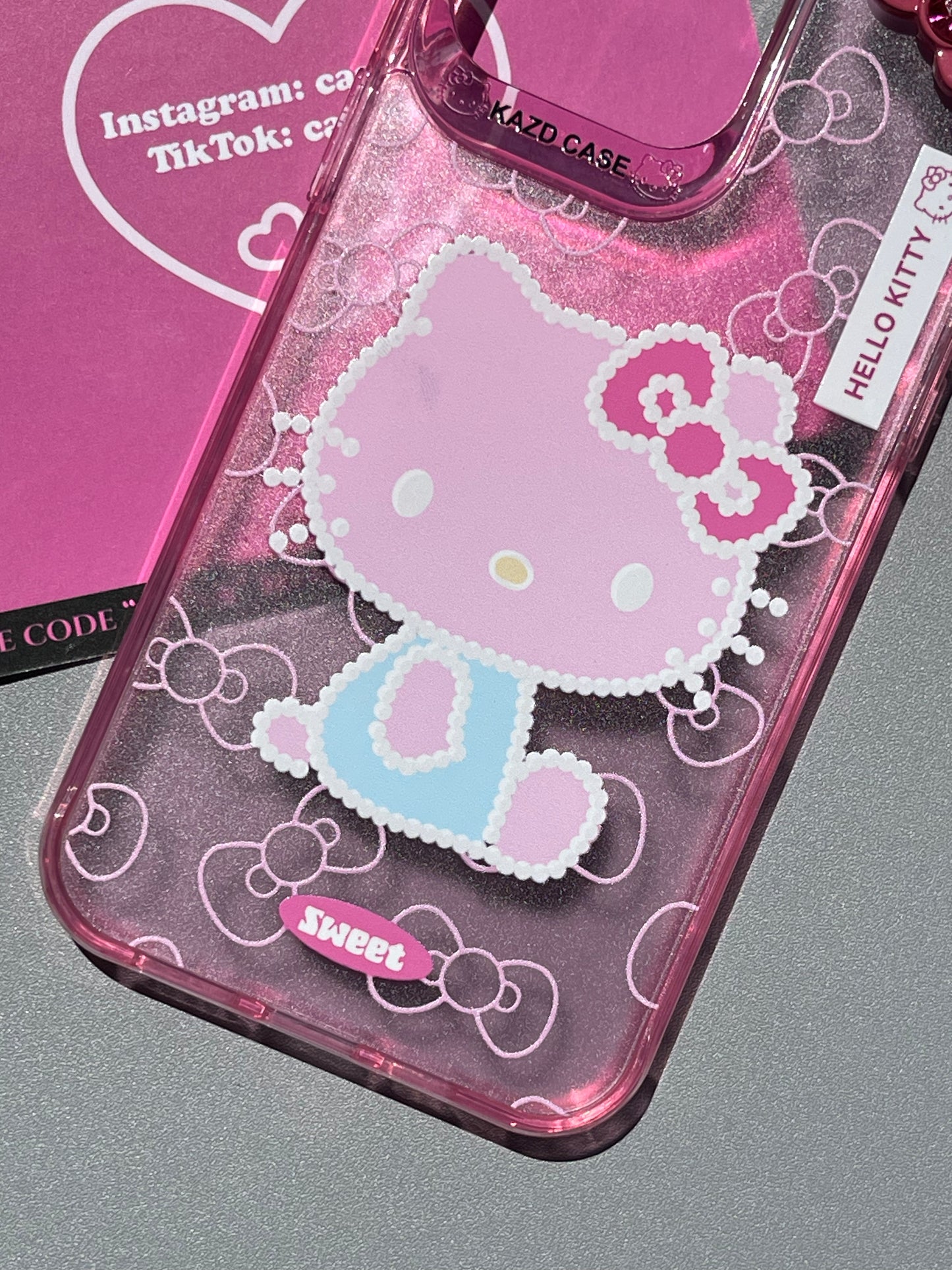 Hellokitty Pink 3D Bowtie Clear Cute Kawaii Phone Case #0171