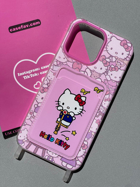 Hellokitty Pink Card Holder Film Case Cute Kawaii Phone Case  #0137