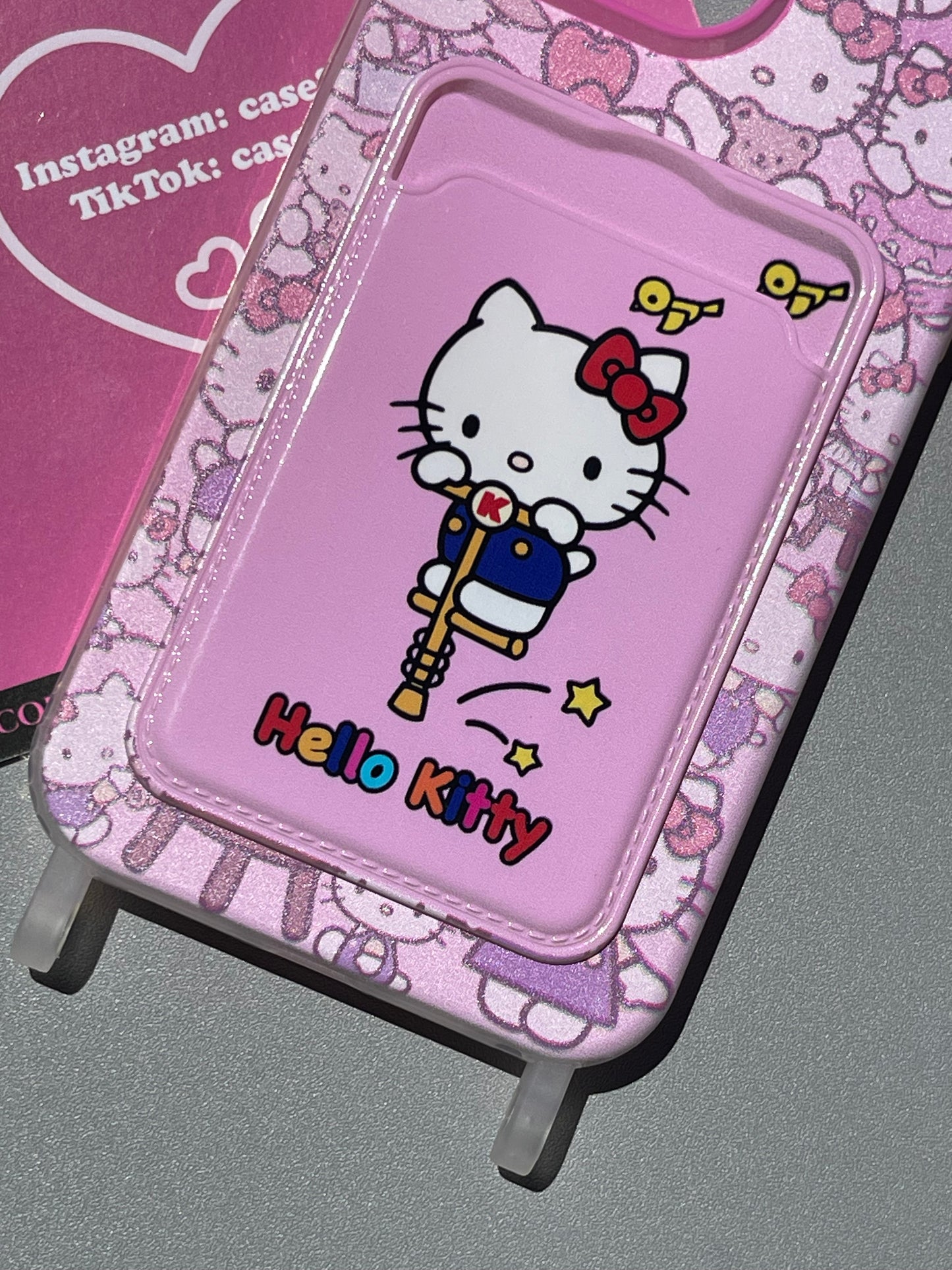 Hellokitty Pink Card Holder Film Case Cute Kawaii Phone Case  #0137