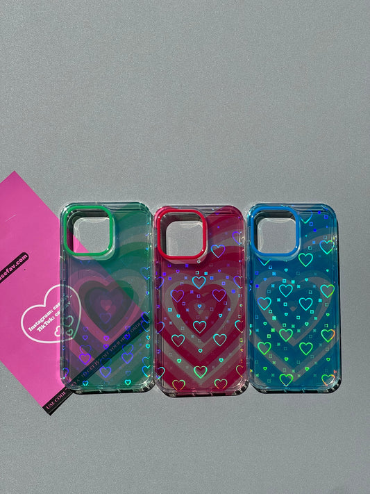 Heart Clear Holographic Subtle Heart Phone Case #0120