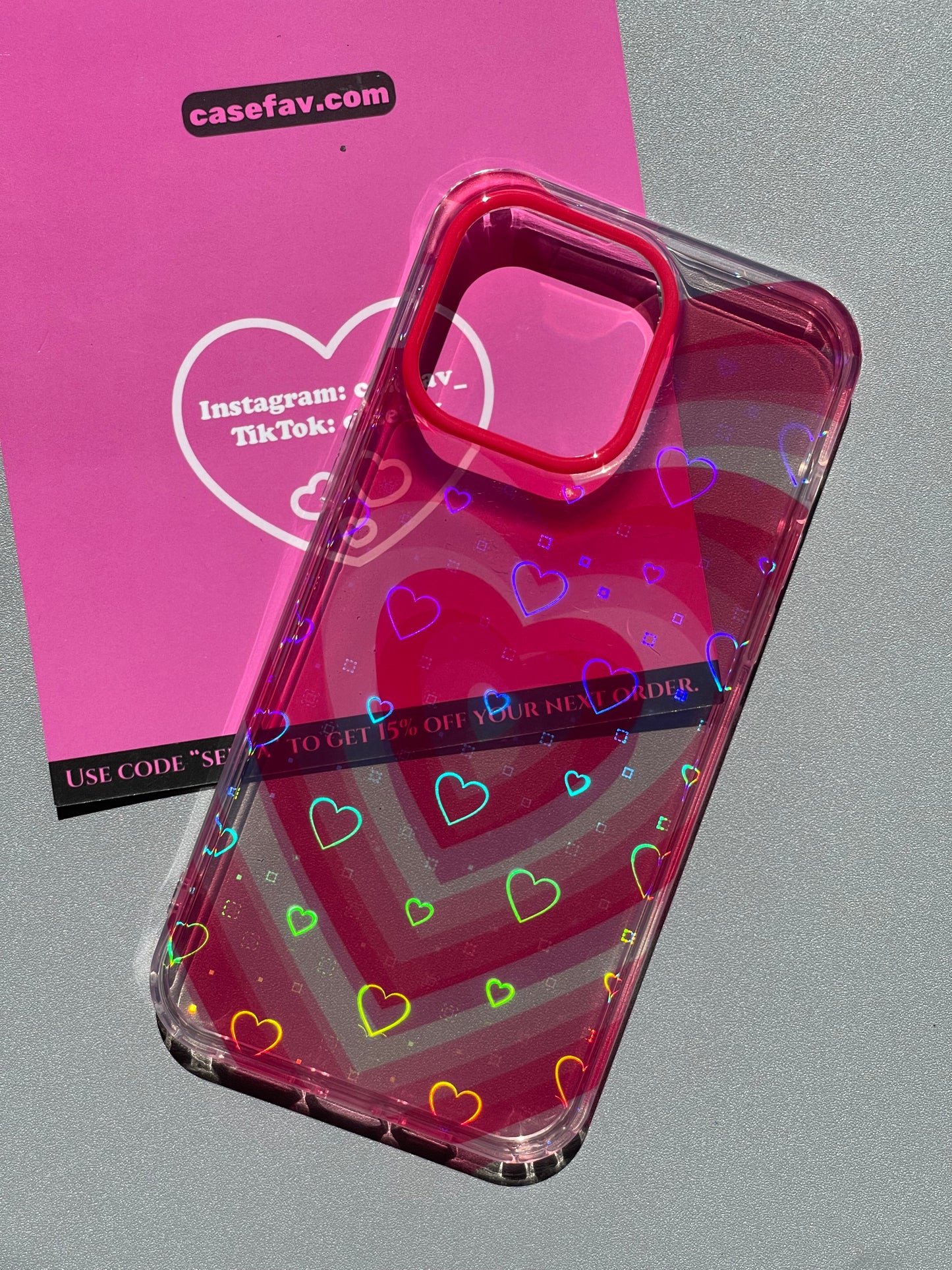 Heart Clear Holographic Subtle Heart Phone Case #0120