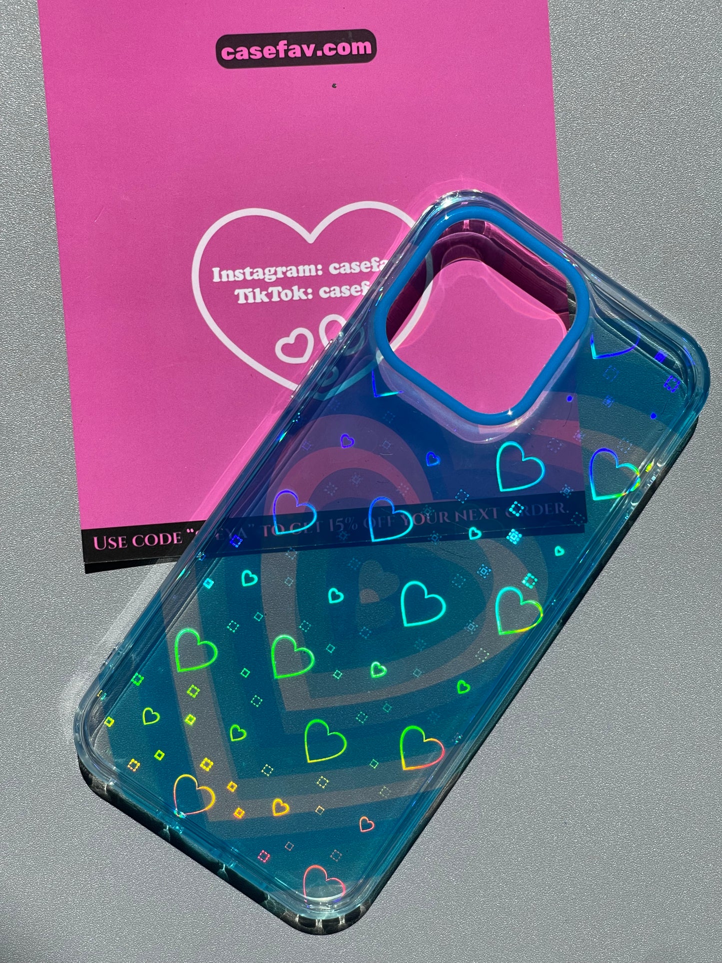 Heart Clear Holographic Subtle Heart Phone Case #0120