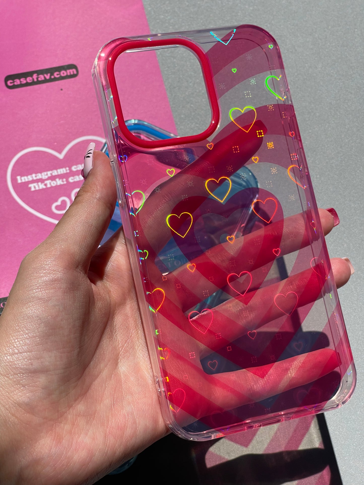 Heart Clear Holographic Subtle Heart Phone Case #0120