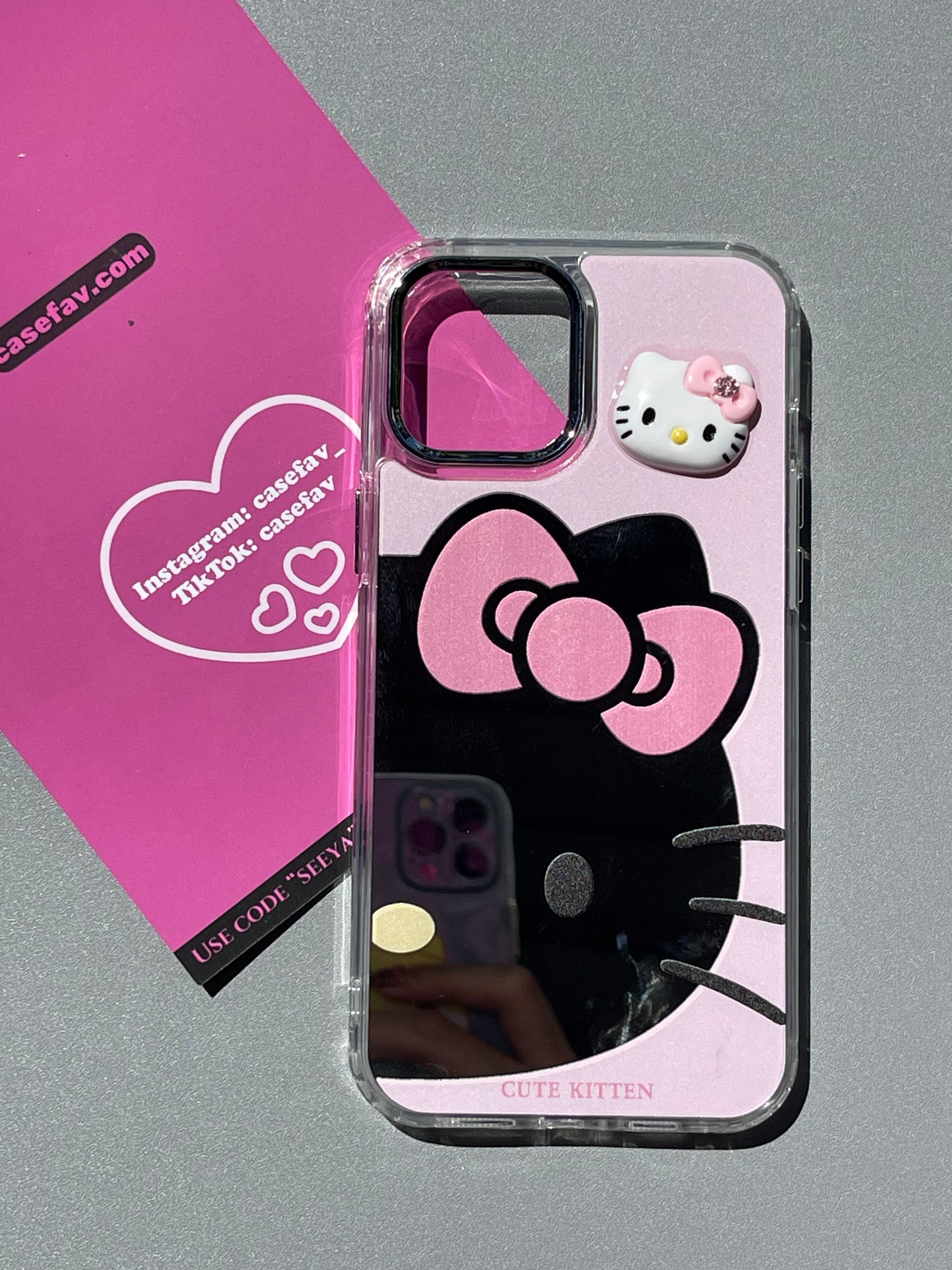 3D Hellokitty Pink Mirror Cute Kawaii Phone Case #0121