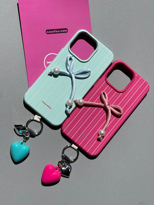 Bow Tie with Heart Pendant Cute Kawaii Phone Case #0252