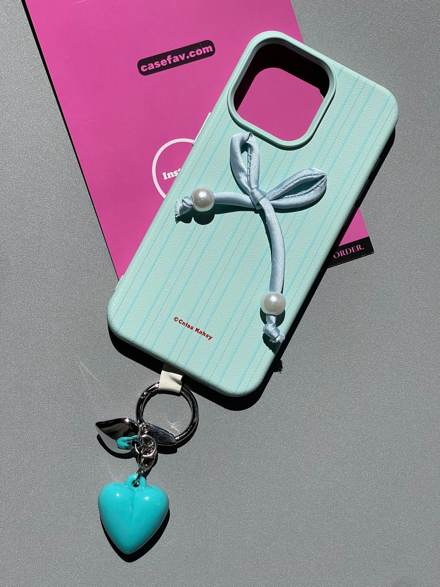 Bow Tie with Heart Pendant Cute Kawaii Phone Case #0252