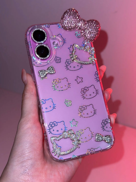 Hellokitty Handmade Rhinestones Glitter Clear Cute Kawaii Phone Case #0500