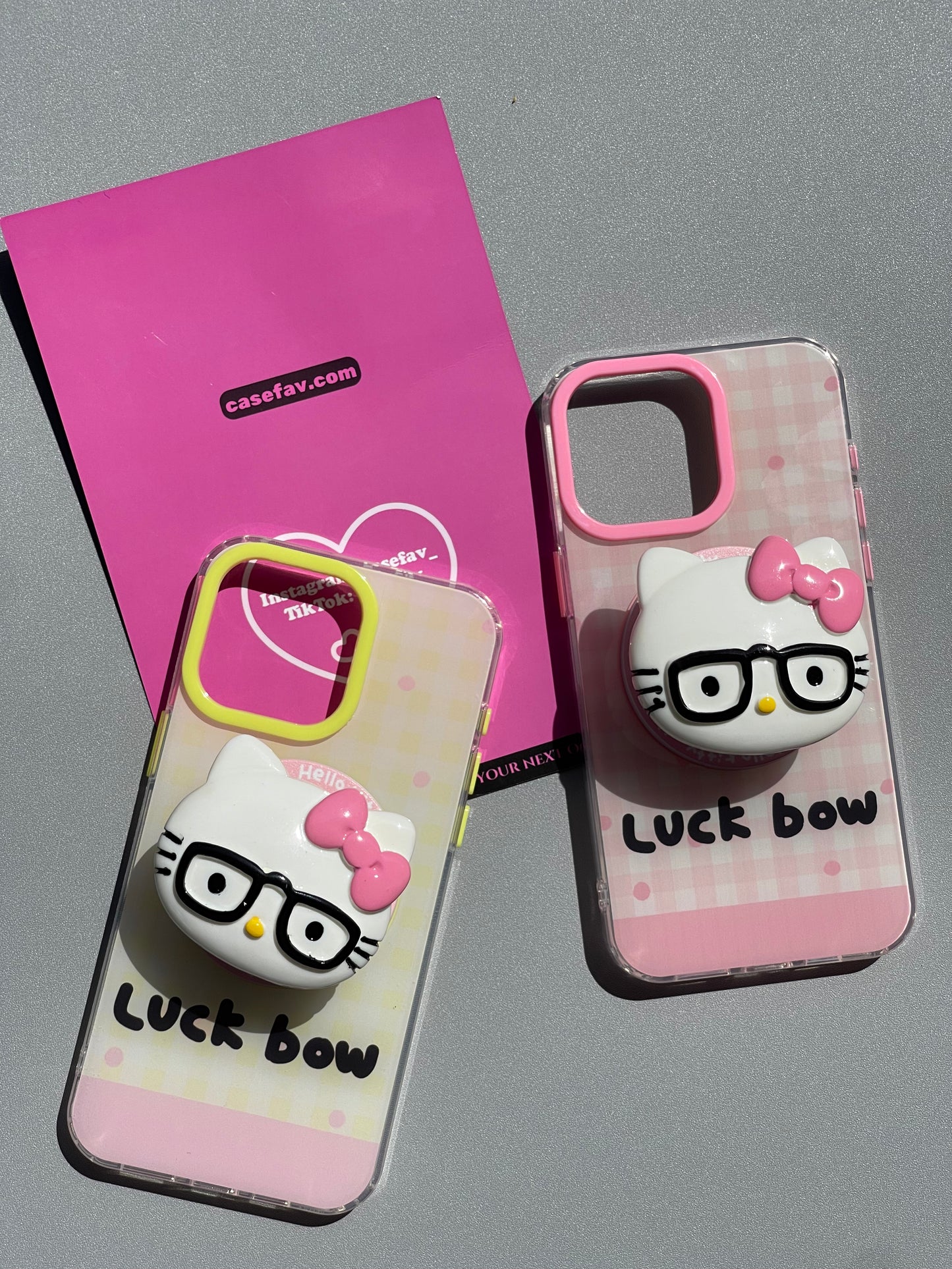 Hellokitty White Cute Kawaii MagSafe Case Hellokitty Eyeglass MagSafe Stand Holder / Phone Grip #0165