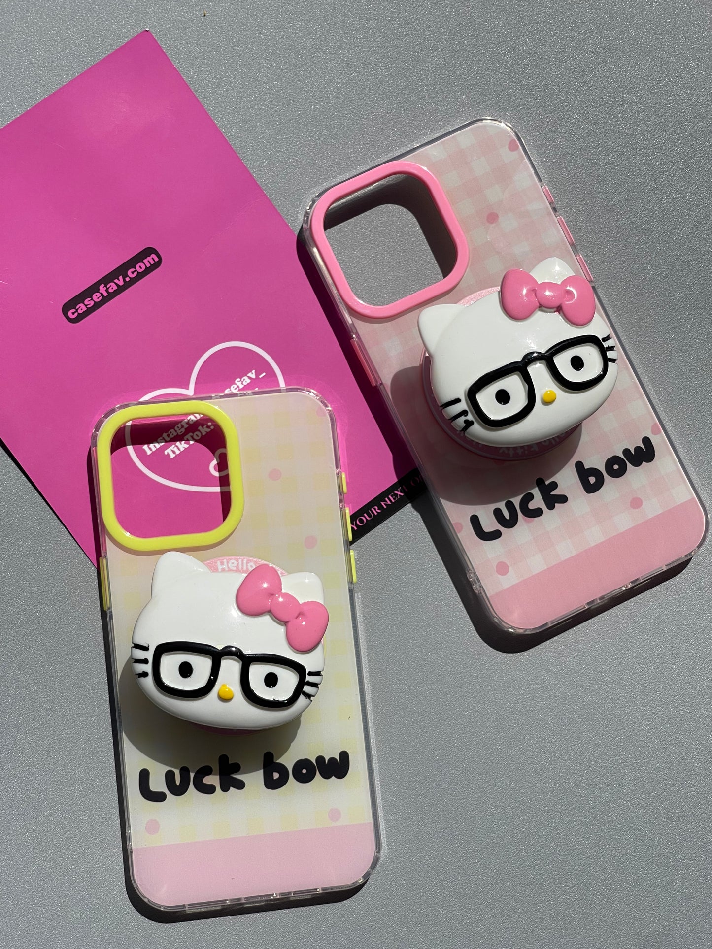 Hellokitty White Cute Kawaii MagSafe Case Hellokitty Eyeglass MagSafe Stand Holder / Phone Grip #0165