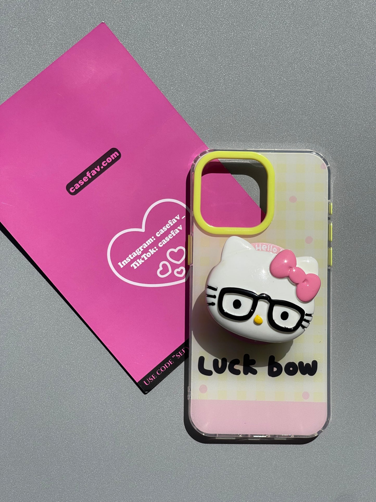 Hellokitty White Cute Kawaii MagSafe Case Hellokitty Eyeglass MagSafe Stand Holder / Phone Grip #0165