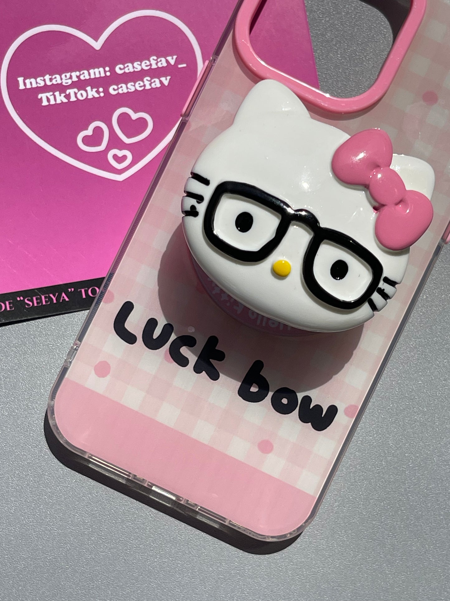 Hellokitty White Cute Kawaii MagSafe Case Hellokitty Eyeglass MagSafe Stand Holder / Phone Grip #0165