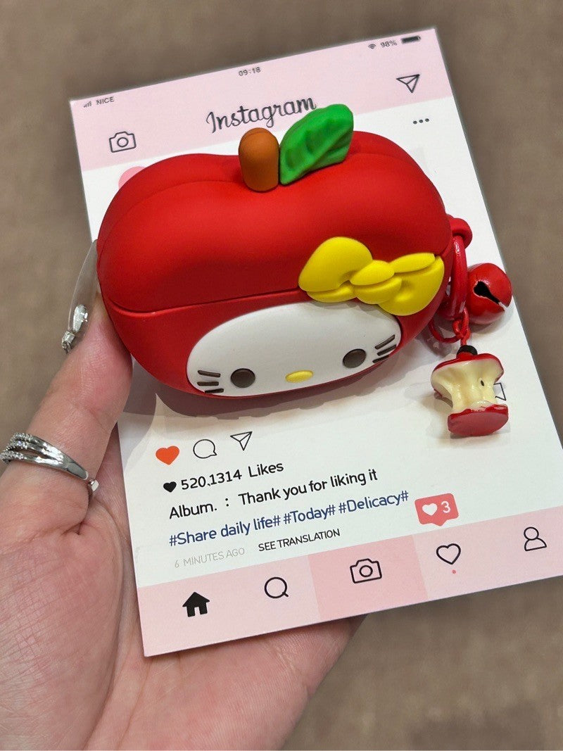 Hellokitty Red Apple Shape Silicone Cute Kawaii AirPods Case #0139