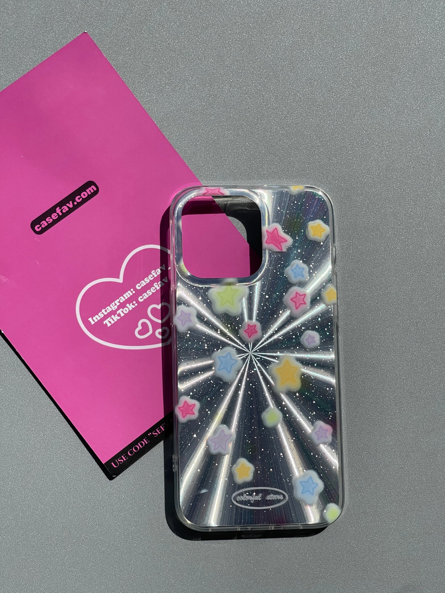 Colorful Stars Silver Laser Cute Kawaii Phone Case #0190