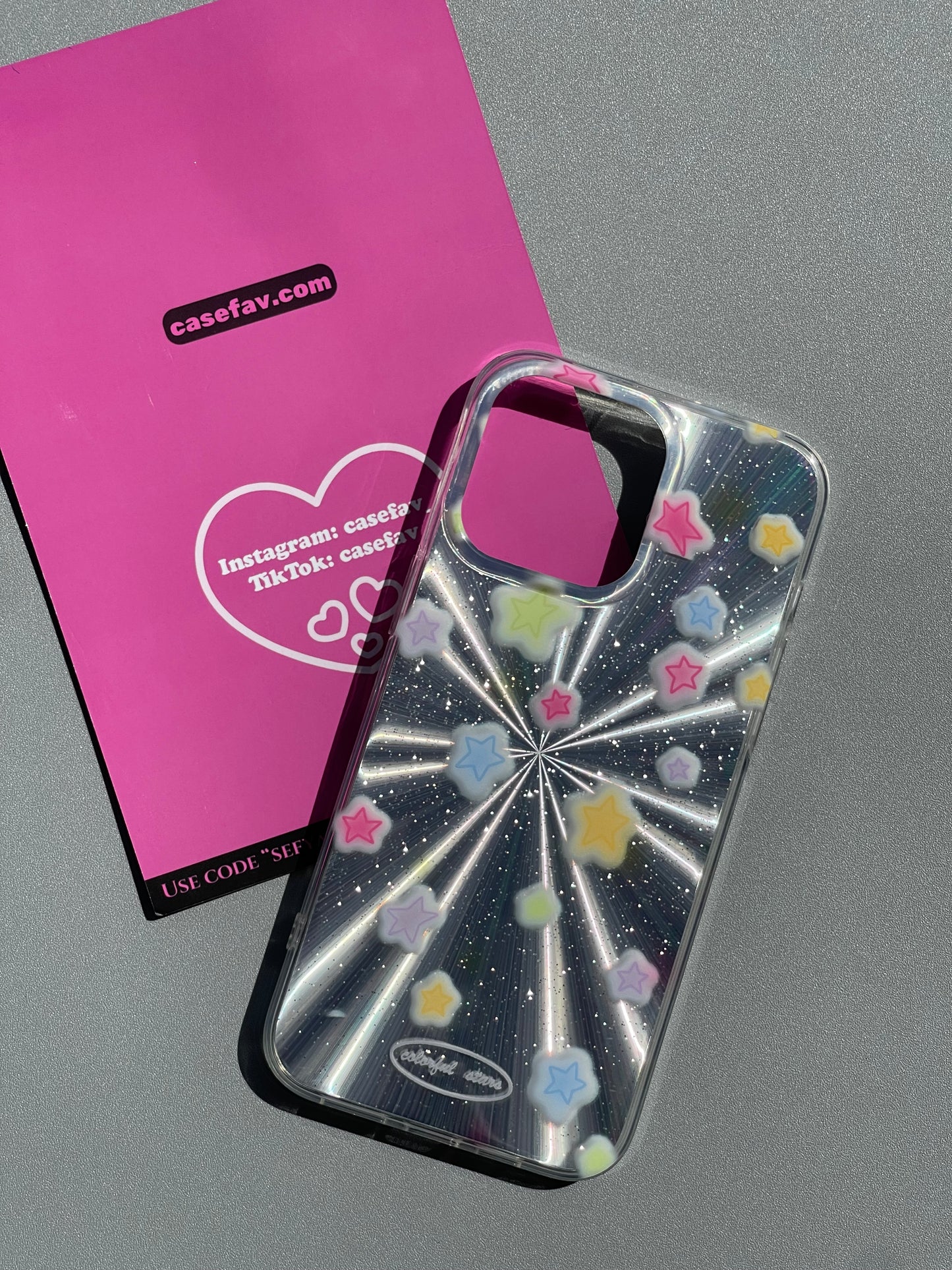 Colorful Stars Silver Laser Cute Kawaii Phone Case #0190