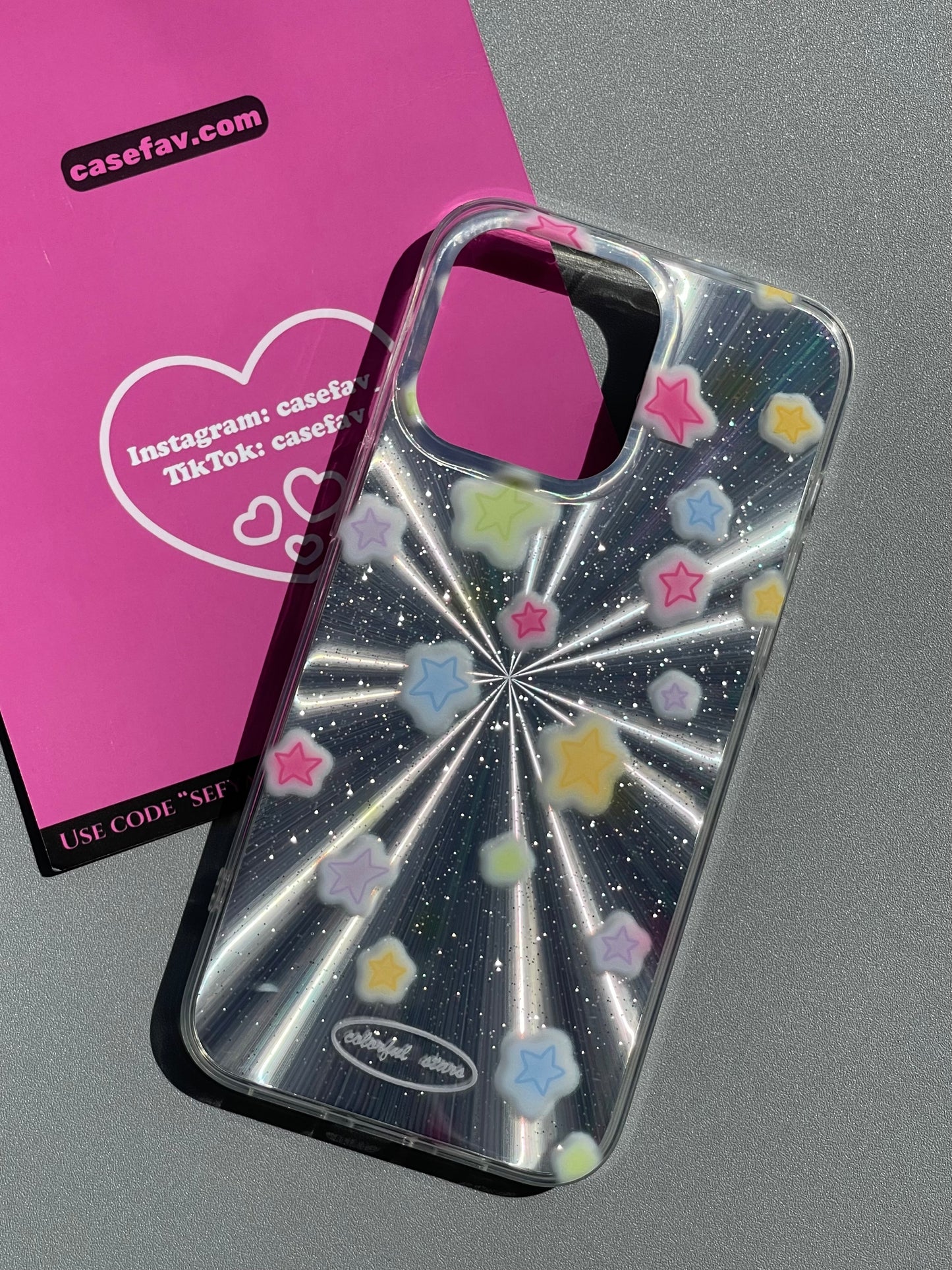 Colorful Stars Silver Laser Cute Kawaii Phone Case #0190