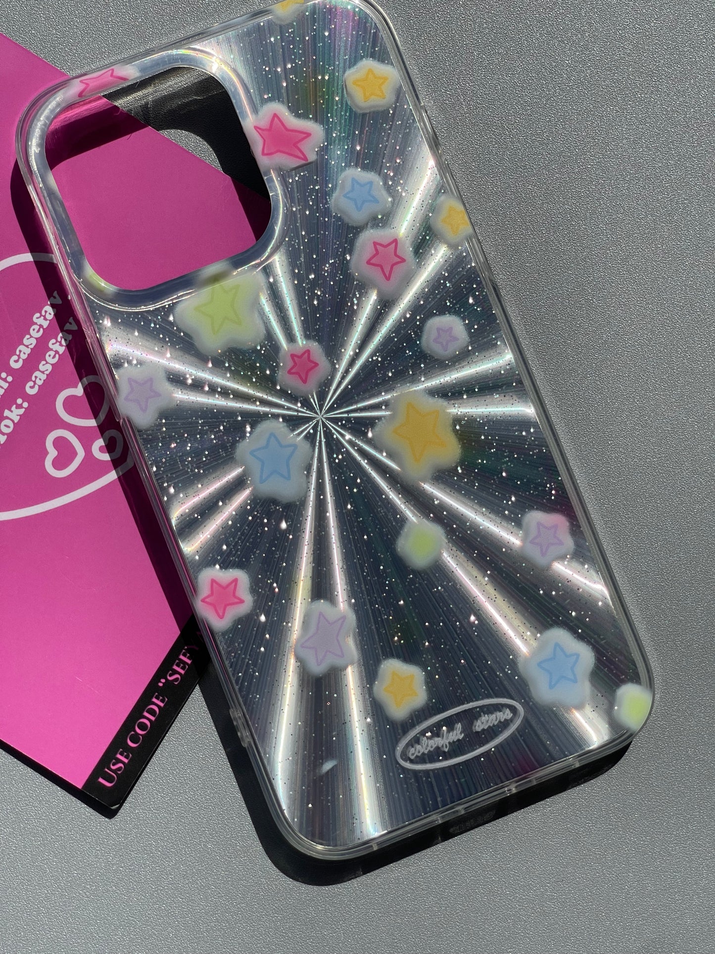 Colorful Stars Silver Laser Cute Kawaii Phone Case #0190