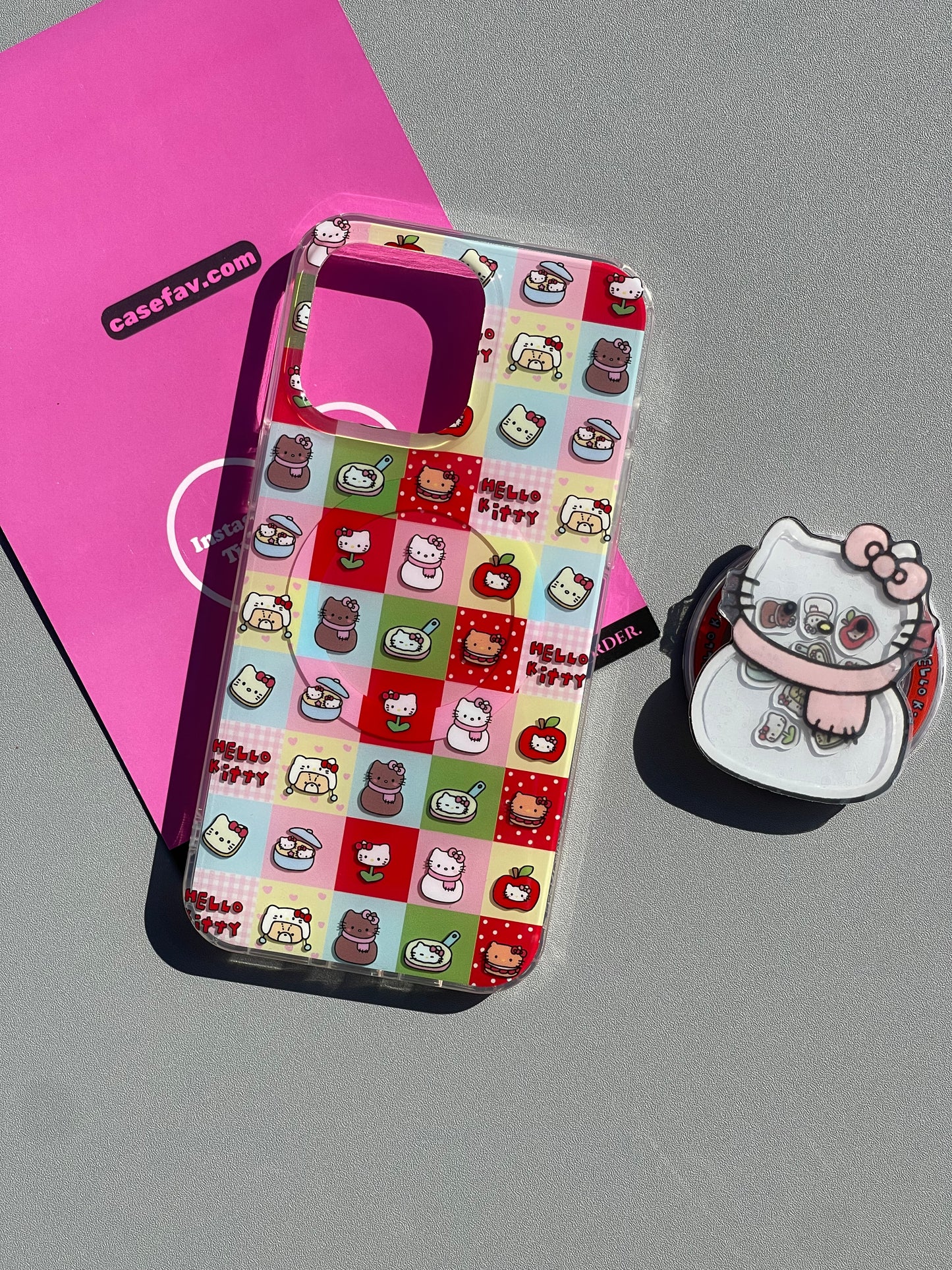 Hellokitty Snowman Cute Kawaii MagSafe Case + MagSafe Stand Holder / Phone Grip #0330