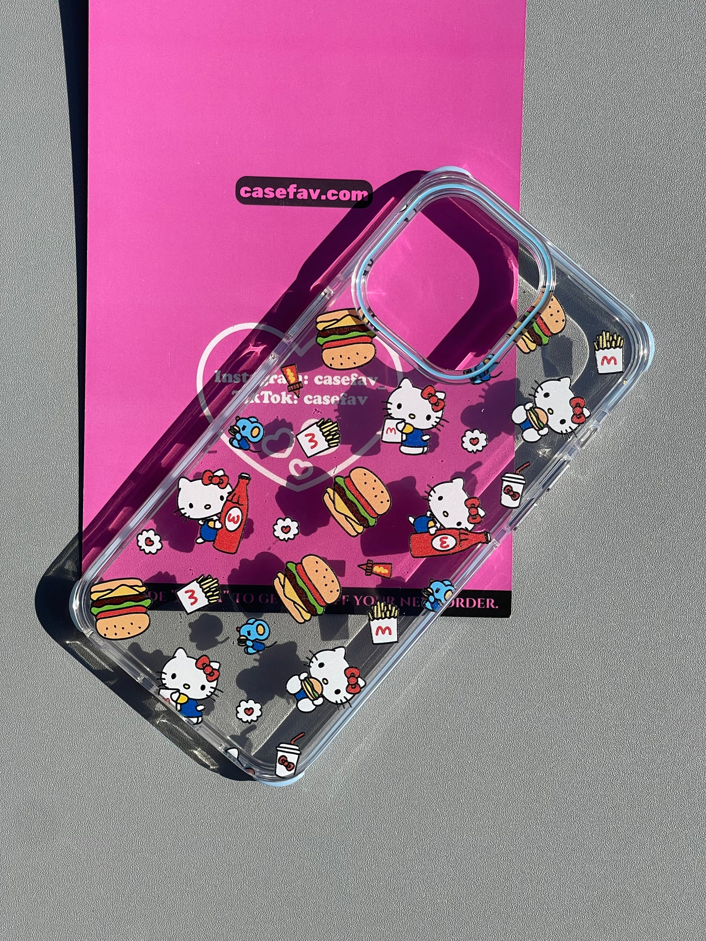 Hellokitty Clear Hamburgers Soda Cute Kawaii Phone Case #0332