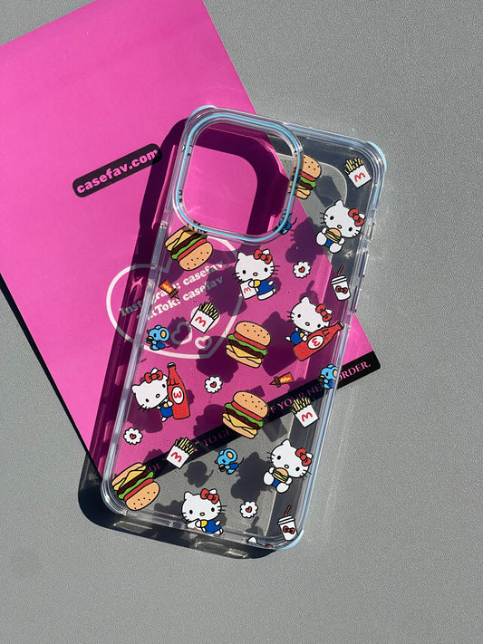 Hellokitty Clear Hamburgers Soda Cute Kawaii Phone Case #0332