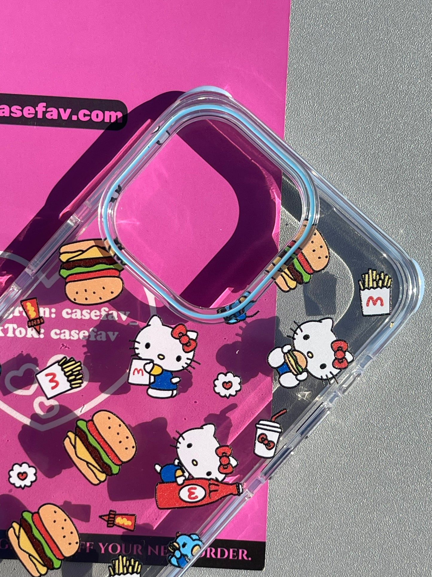 Hellokitty Clear Hamburgers Soda Cute Kawaii Phone Case #0332