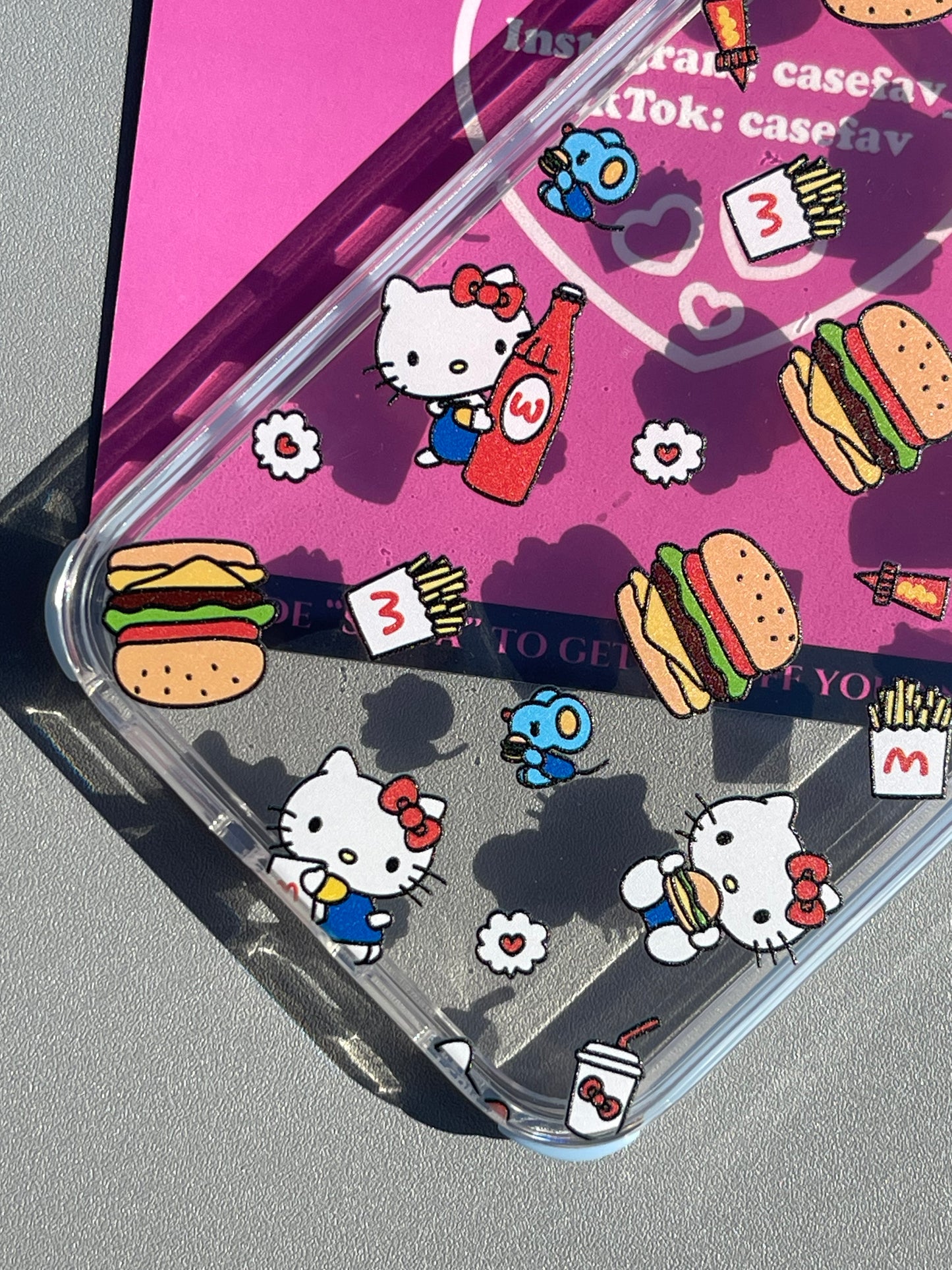 Hellokitty Clear Hamburgers Soda Cute Kawaii Phone Case #0332