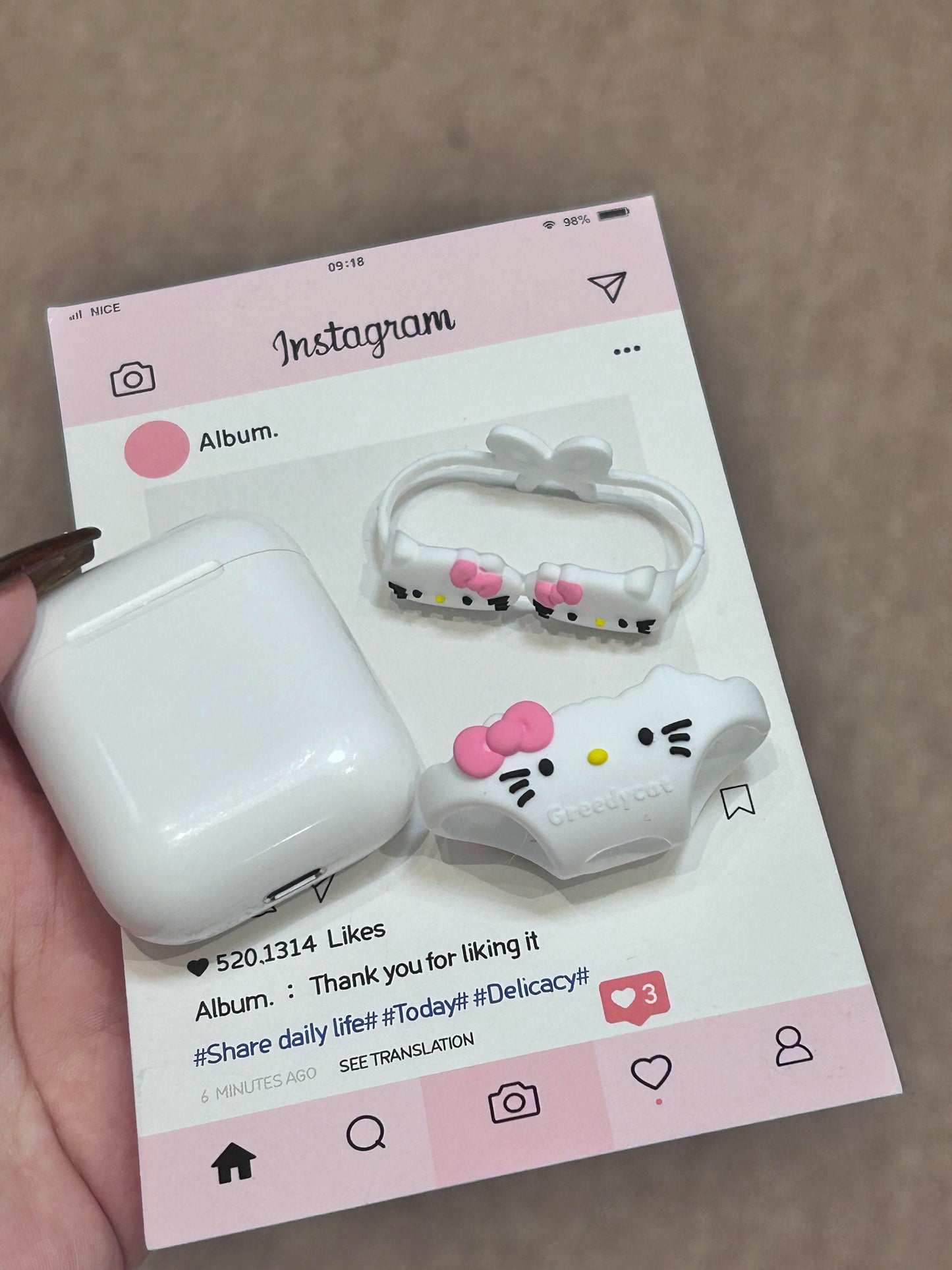 Hellokitty White Bikini Shape Cute Kawaii AirPods Case #0146