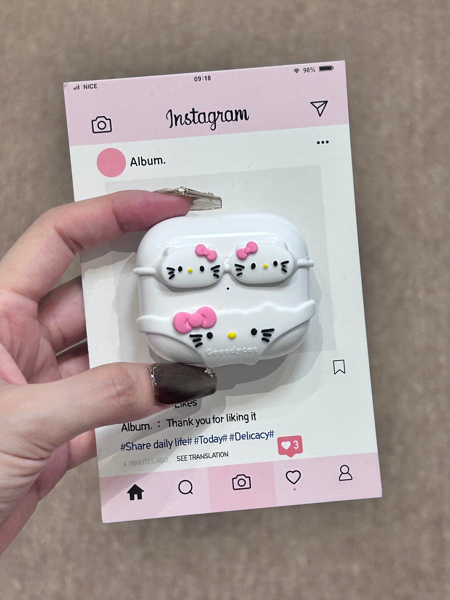 Hellokitty White Bikini Shape Cute Kawaii AirPods Case #0146