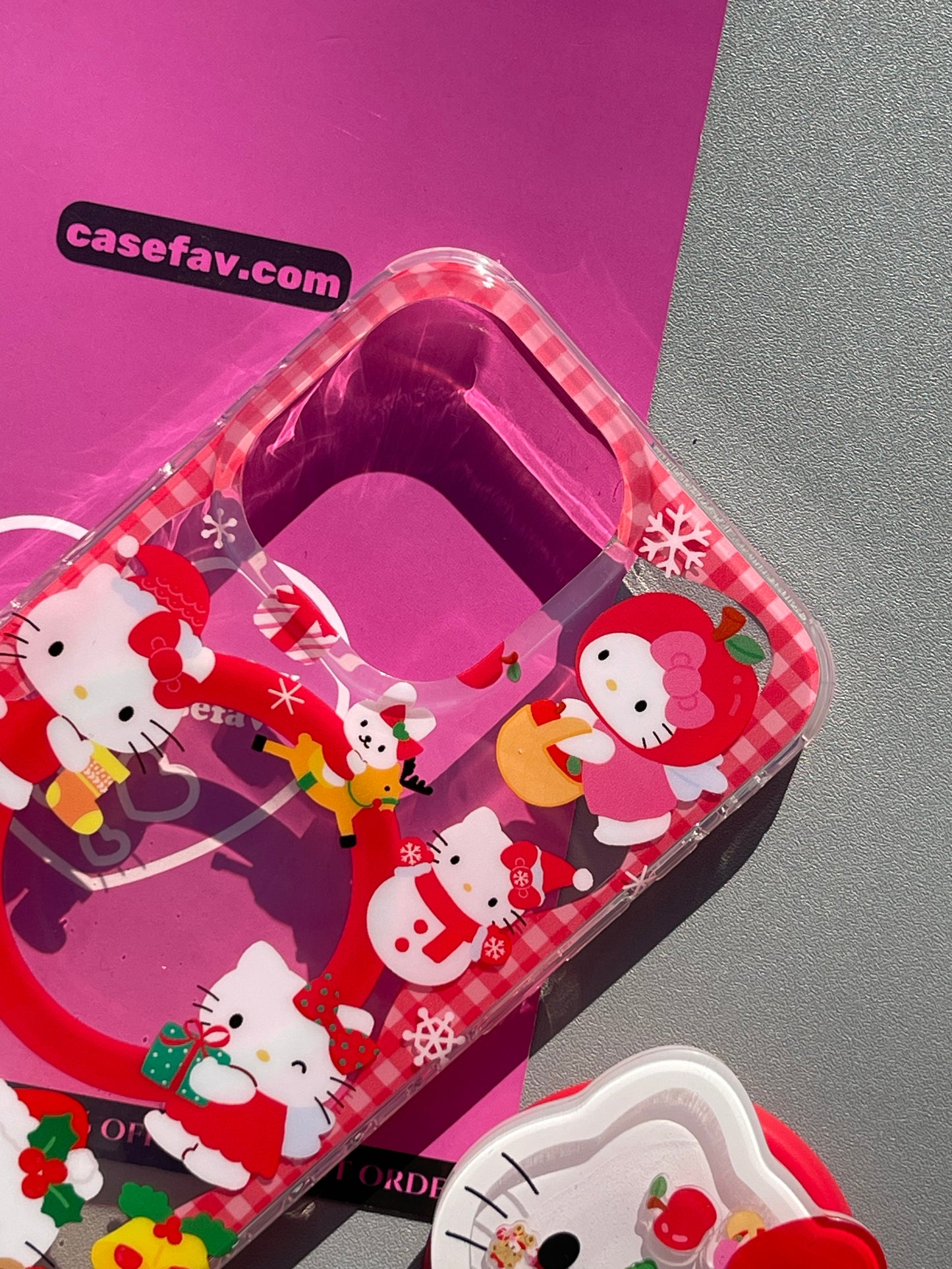 Hellokitty Christmas Cute Kawaii MagSafe Case + MagSafe Stand Holder / Phone Grip #0329