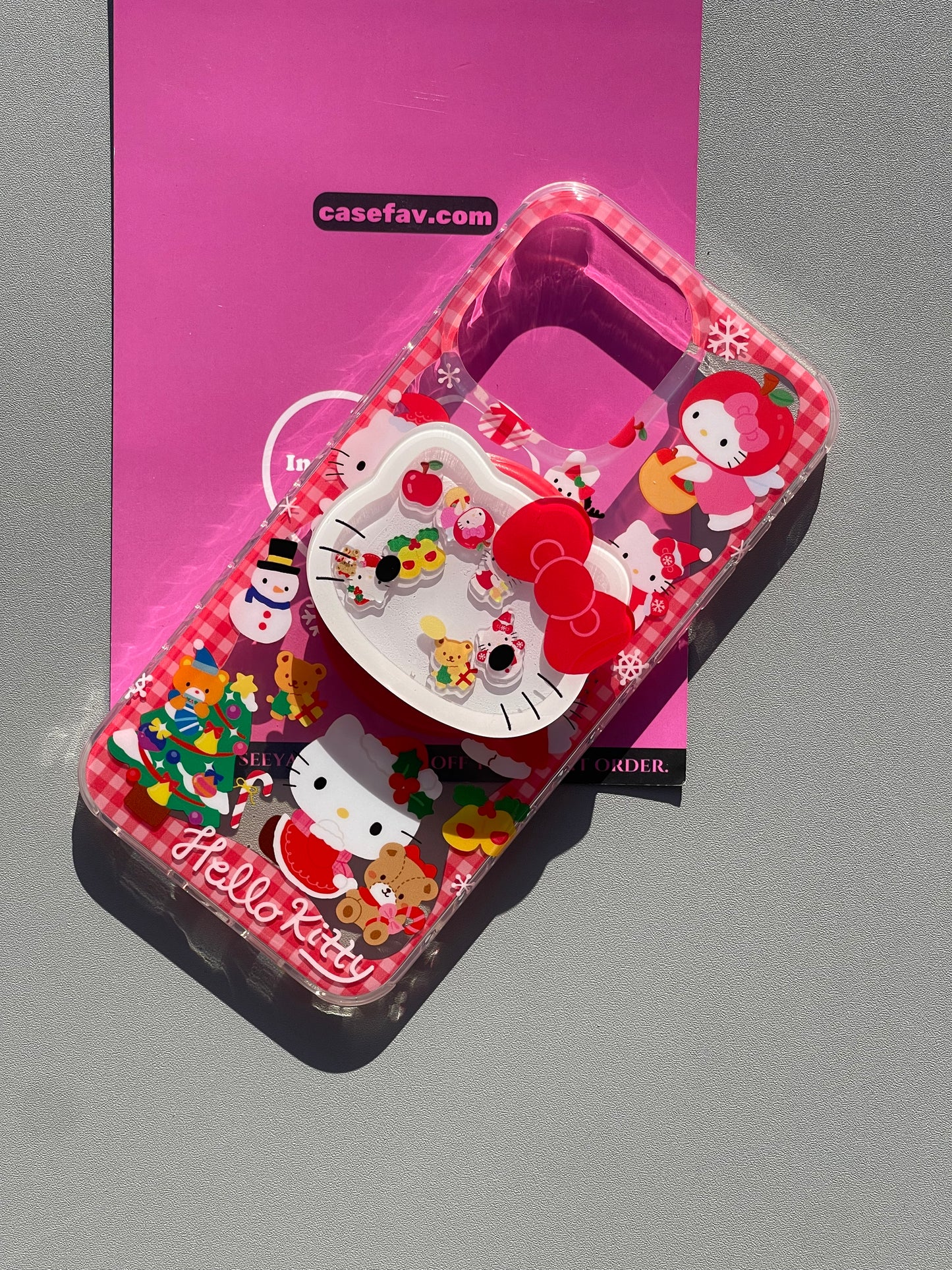 Hellokitty Christmas Cute Kawaii MagSafe Case + MagSafe Stand Holder / Phone Grip #0329