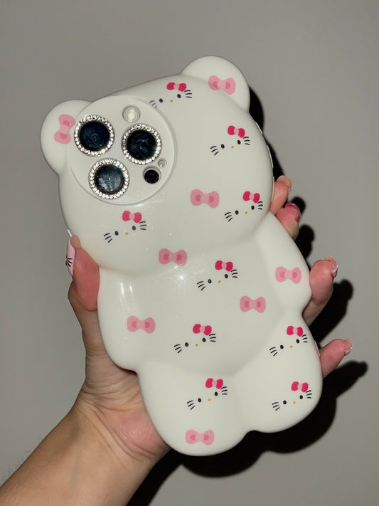 3D bear-shaped Hellokitty White Cute Kawaii Phone Case #0181