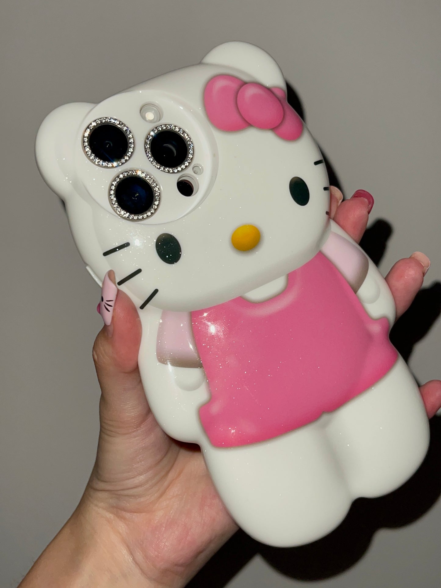 3D bear-shaped Pink Hellokitty Cute Kawaii Phone Case #0184